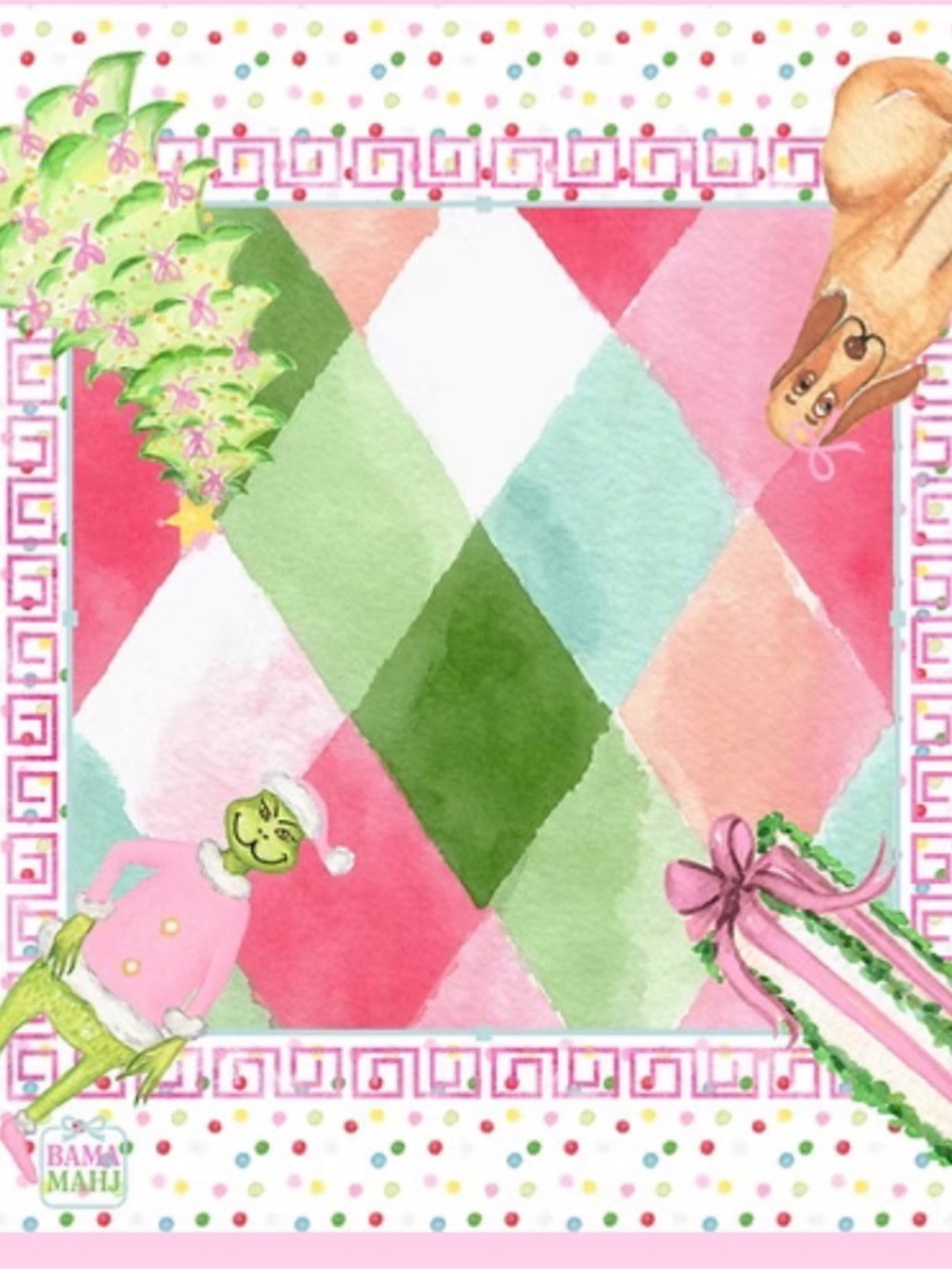New! Grinch Merry MahJong Game mat 31.5”